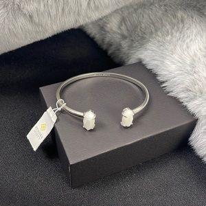 Kendra Scott Edie Cuff Bracelet for Women RHODIUM - WHITE MOTHER OF PEARL NWT